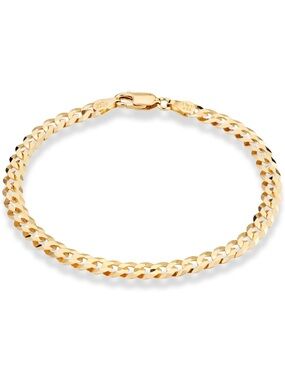 Italian 18K Gold Plated 925 Sterling Silver Cuban Bracelet